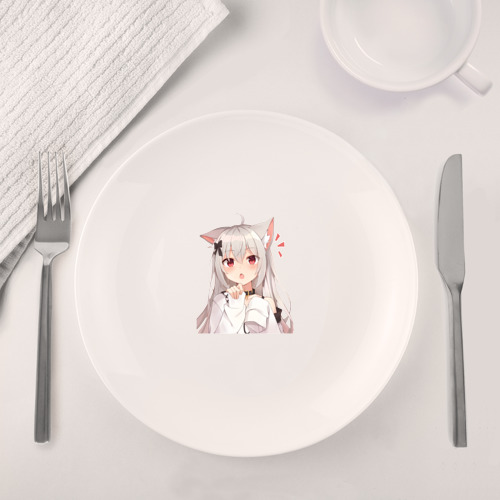 Набор: тарелка + кружка Неко кошка-девочка - фото 4