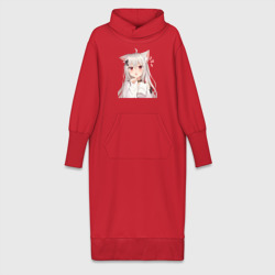 Платье удлиненное хлопок Неко кошка-девочка