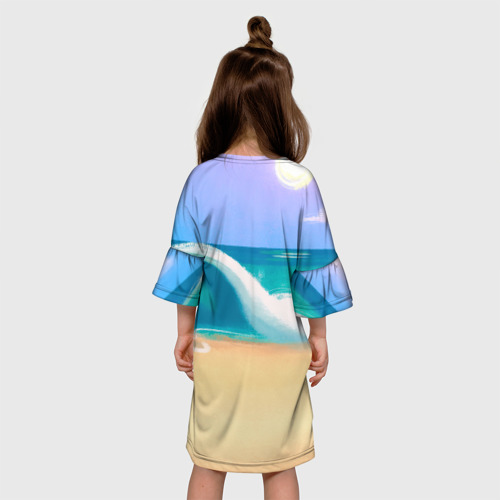 Детское платье 3D Свинка на пляже хохочет, цвет 3D печать - фото 5