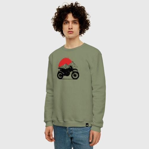 Мужской свитшот хлопок с принтом Мотоциклы и эндуро, фото на моделе #1