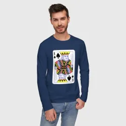Мужской лонгслив хлопок Игральная карта - Король - фото 2