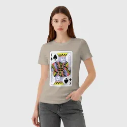 Женская футболка хлопок Игральная карта - Король - фото 2