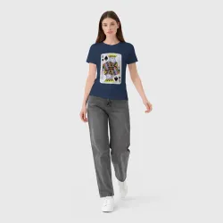 Женская футболка хлопок Игральная карта - Король - фото 2