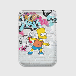 Картхолдер Magsafe магнитный Барт Симпсон на фоне стены с граффити
