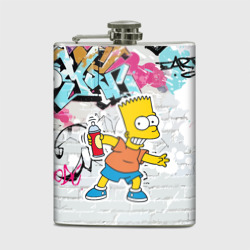 Фляга Барт Симпсон на фоне стены с граффити