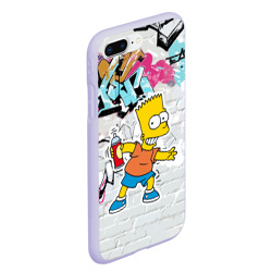 Чехол для iPhone 7Plus/8 Plus матовый Барт Симпсон на фоне стены с граффити - фото 2