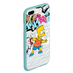 Чехол для iPhone 7Plus/8 Plus матовый Барт Симпсон на фоне стены с граффити - фото 2
