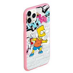 Чехол для iPhone 11 Pro Max матовый Барт Симпсон на фоне стены с граффити - фото 2