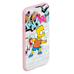 Чехол для iPhone 6/6S матовый Барт Симпсон на фоне стены с граффити - фото 2