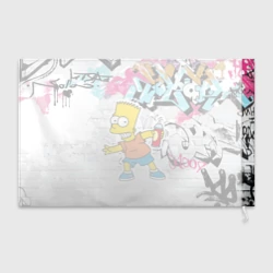 Флаг 3D Барт Симпсон на фоне стены с граффити - фото 2