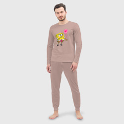 Мужская пижама с лонгсливом хлопок Влюбленный Спанч Боб - фото 2