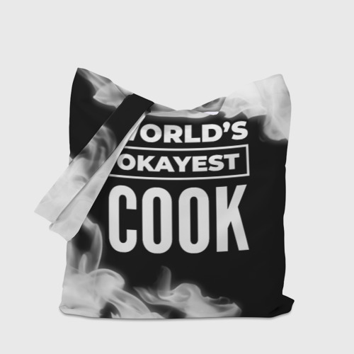 Шоппер 3D с принтом World's okayest cook - dark, вид сбоку #3