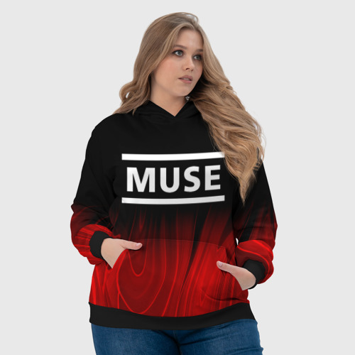 Женская толстовка 3D Muse red plasma, цвет 3D печать - фото 6