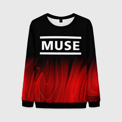 Мужской свитшот 3D Muse red plasma, цвет черный