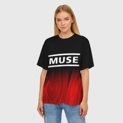 Женская футболка oversize 3D Muse red plasma - фото 2