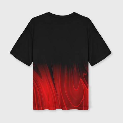 Женская футболка oversize 3D Muse red plasma, цвет 3D печать - фото 2