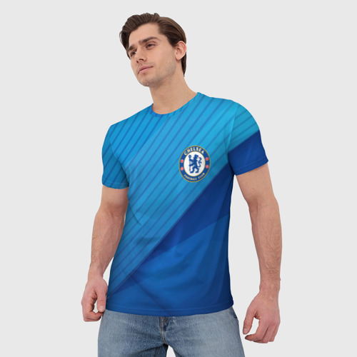 Мужская футболка 3D Chelsea Абстракция, цвет 3D печать - фото 3