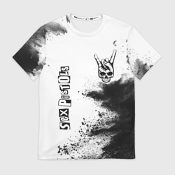 Мужская футболка 3D Sex Pistols и рок символ на светлом фоне