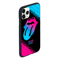 Чехол для iPhone 11 Pro Max матовый Rolling Stones - neon gradient - фото 2