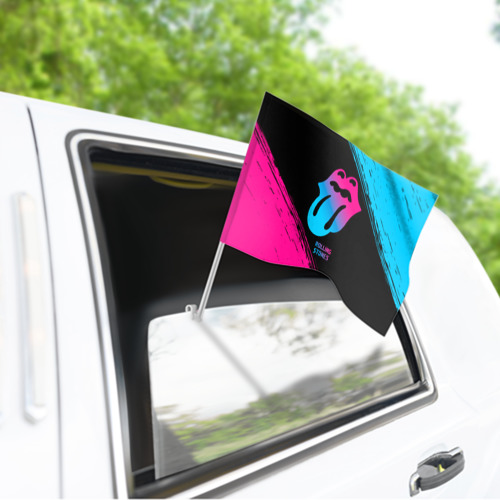 Флаг для автомобиля Rolling Stones - neon gradient - фото 3