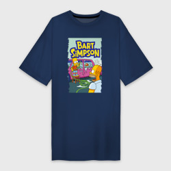 Платье-футболка хлопок Барт Симпсон устроил из автомобиля аквариум с рыбками
