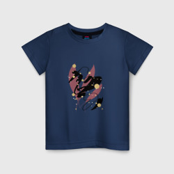 Детская футболка хлопок Абстрактный узор из листьев