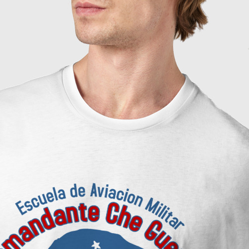 Мужская футболка хлопок Академия ВВС Кубы, цвет белый - фото 6