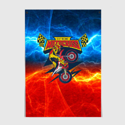 Постер Extreme motocross fire