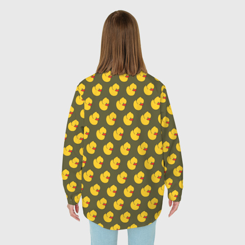 Женская рубашка oversize 3D с принтом Ути Коричнево-зелёный, вид сзади #2