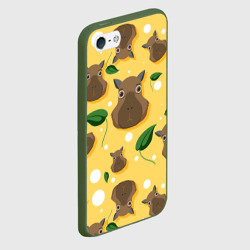 Чехол для iPhone 5/5S матовый Капибары паттерн - фото 2