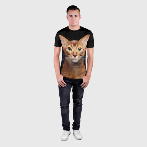 Мужская футболка 3D Slim Молодая абиссинская кошечка, цвет 3D печать - фото 4