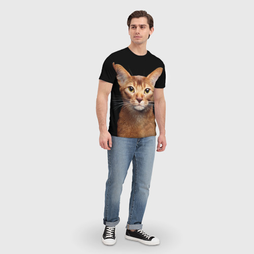 Мужская футболка 3D Молодая абиссинская кошечка, цвет 3D печать - фото 5