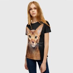 Женская футболка 3D Молодая абиссинская кошечка - фото 2