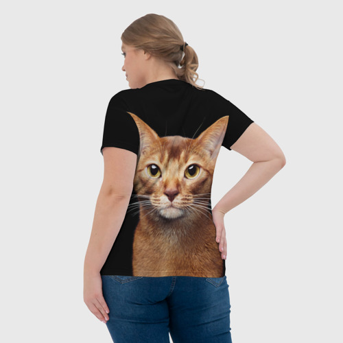 Женская футболка 3D Молодая абиссинская кошечка, цвет 3D печать - фото 7