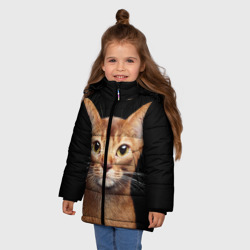 Зимняя куртка для девочек 3D Молодая абиссинская кошечка - фото 2