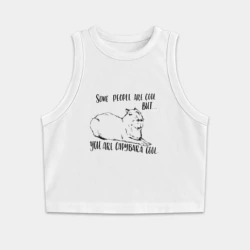 Женская укороченная майка-топ хлопок Крутая капибара