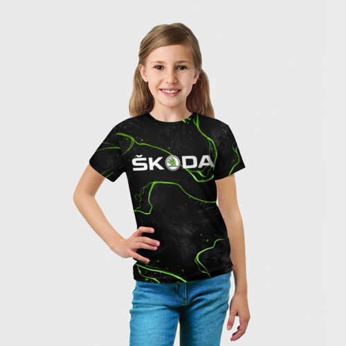 Детская футболка 3D с принтом Шкодавод, вид сбоку #3