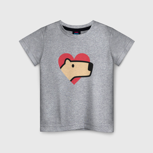 Детская футболка хлопок с принтом Люблю капибару, вид спереди #2