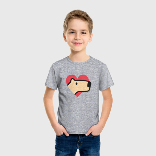 Детская футболка хлопок с принтом Люблю капибару, фото на моделе #1