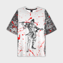 Мужская футболка oversize 3D Metal gear Rising blood