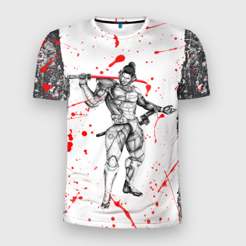 Мужская футболка 3D Slim с принтом Metal gear rising blood, вид спереди #2