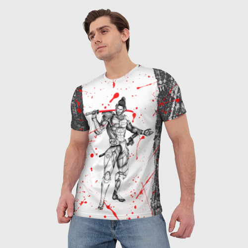 Мужская футболка 3D Metal gear Rising blood, цвет 3D печать - фото 3
