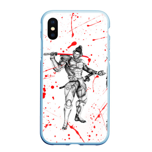 Чехол для iPhone XS Max матовый Metal gear Rising blood, цвет голубой