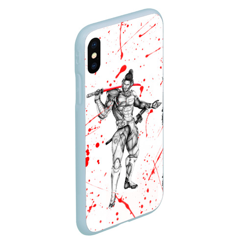 Чехол для iPhone XS Max матовый Metal gear Rising blood, цвет голубой - фото 3