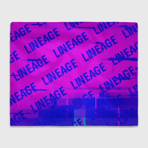 Плед 3D Lineage glitch text effect: паттерн, цвет 3D (велсофт)