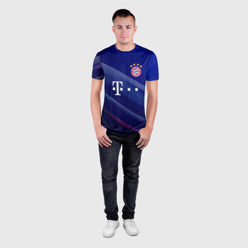 Мужская футболка 3D Slim с принтом Bayern munchen Абстракция, вид сбоку #3