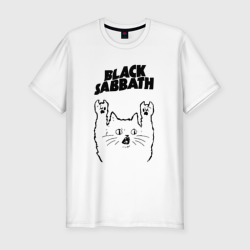 Мужская футболка хлопок Slim Black Sabbath - rock cat