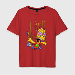 Мужская футболка хлопок Oversize Барт Симпсон в свободном падении