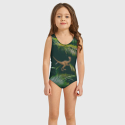 Детский купальник 3D Динозавр в зарослях джунглей