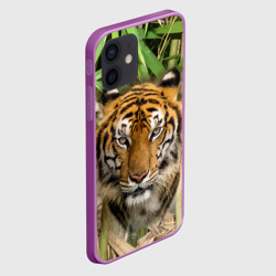 Чехол для iPhone 12 Mini Матёрый тигр в зарослях бамбука - фото 2